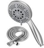 Ibenzoa® Verstelbare Handdouche met 1,5 Meter Roestvrijstalen Slang en Vijf Straalsoorten voor Badkamercomfort