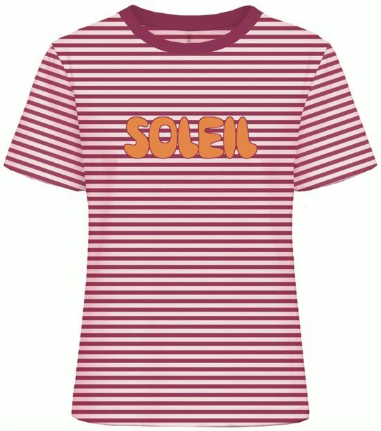 Only T-shirt Onlamira S/s Reg Stripe Tee Cs Jrs 15393602 Rose/sangria P Dames Maat - L