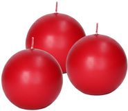 Trend Candles Bolkaars glad - 3x - rood - 8 cm - 25 branduren