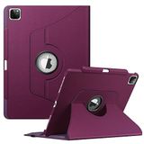 Fintie Hoes voor iPad Pro 12.9 2021 5e Generatie/iPad Pro 12.9 4e Gen 2020/3e Gen 2018-360 Graden Verstelbare Beschermhoes Vover met Potloodhouder, Auto Sleep/Wake, Paars