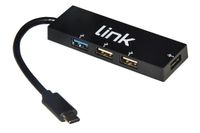LINK LKCCH03 Hub 4 poorten met 1 USB-poort 3.0 en 3 USB-poorten 2.0 met type C