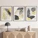 Lot de 3 affiches / posters triptyque - Feuilles de palmiers - 3 affiches - 40x50 cm (cadres non fournis) - Bordure noire et blanche