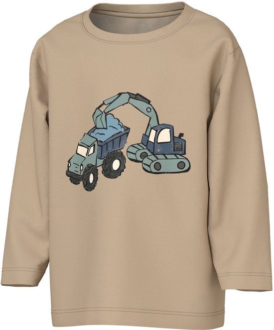 NAME IT Jongens Lange Mouwen T-shirt Maat 92 Katoen Blend Beige