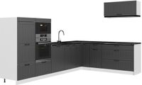 Vicco Hoekkeuken Fame-Line, Donkergrijs/Wit, 327 x 227 cm