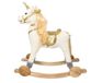 GOUDEN licorne Cheval à bascule, jouet interactif avec sons d'animaux et poignées - Cheval en bois pour votre bébé à partir de 3 ans - Animal à bascule - 75x36,5x73cm