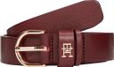 Tommy Hilfiger Riemen Unisex Leer Bordeauxrood Klassieke Gesp Broekriem Herfst/Winter Volwassenen