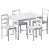 Vida Designs Yorkshire Eettafel en Stoelen Set Keuken Huismeubilair (Wit, 4-zits)