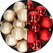 Merkloos / Sans marque Kaemingk B.V. 24x stuks kunststof kerstballen mix van champagne en rood 6 cm