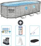 Bestway Swim Vista Bestway Ovaal Power Steel Swim Vista Zwembad - Steenprint - 549 x 274 x 122