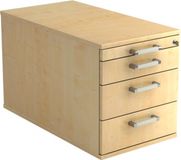 hjh OFFICE PRO Ladeblok - 3 Lades - Verrijdbaar - Esdoorn - 42,8 x 80 x 51,2 cm - Signa Tc30 CE