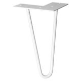 WAGNER Meubelpoot/Tafelbeen/Meubelvoet - HAIRPIN LEG - Retro-stijl - Staal met Gepoedercoating Lichtgrijs, 12 x 12 x 20 cm, Poot Conisch/Hellend, met Geïntegreerde Schroefplaat - 12822601