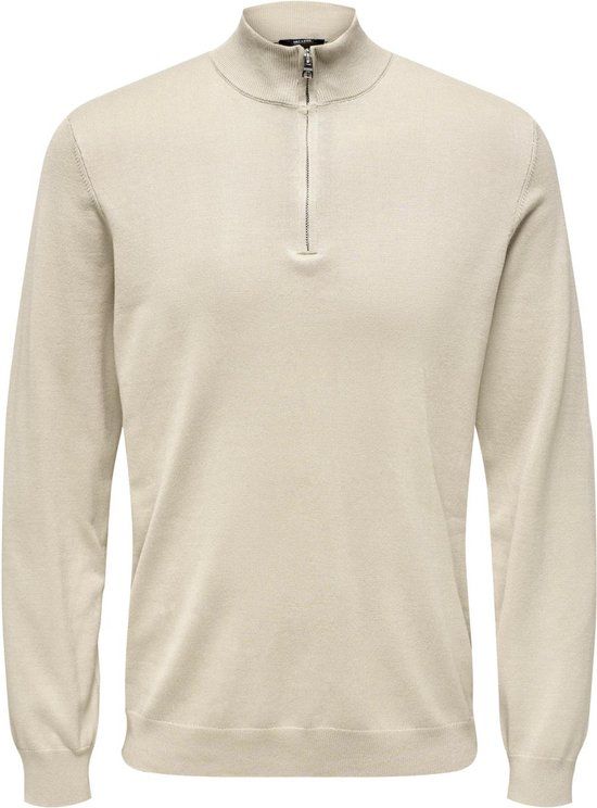 ONLY & SONS ONSWYLER LIFE REG 14 HALF ZIP KNIT NOOS Men's Sweater - Size XXL - Silver Lining