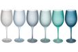 Villa d'Este Home Tivoli Shades of Blue Set van 6 Frosted glazen, 550 ml