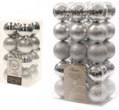 Kaemingk B.V. Kerstversiering boules de Noël en plastique argent 4-6 cm lot de 46x pièces