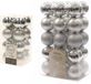 Kaemingk B.V. Kerstversiering boules de Noël en plastique argent 4-6 cm lot de 46x pièces