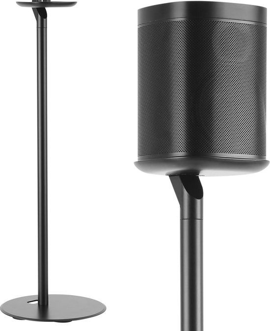 Maclean MC-841 Speaker Stand for Sonos One, One SL, and Play:1 - Black - Floor Standing - Adjustable Height