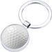 Troika Porte-clés, motif : GOLF, rond, métal moulé, chromé, brillant, blanc/argenté