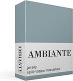 Ambiante Jersey Split-topper Hoeslaken Lits-jumeaux Blauw
