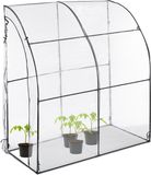Relaxdays Kweekkas met deur - Staal/PVC - 215 x 200 x 100 cm - Transparant/Zwart