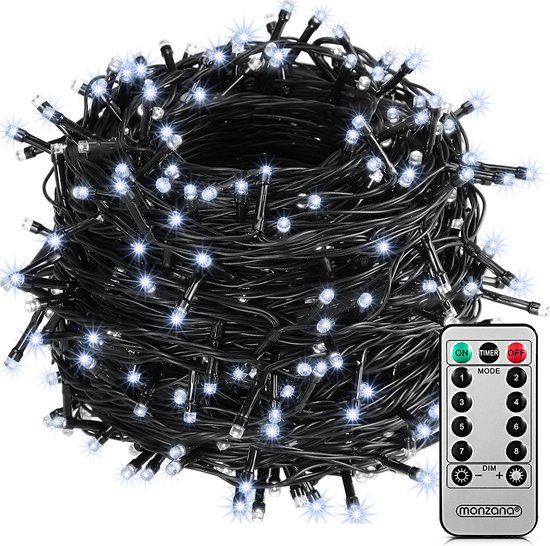 Monzana Lichtsnoer 200 LEDS – Afstandsbediening Timer – Koud Wit
