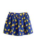 Next - Meisjes - Rok met elastische taille - Kobaltblauw met citroenprint