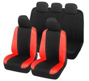 Auto Lupex Auto Accessori Autostoelhoezen compatibel met Panda 2 169 en 319-serie, complete set, polykatoen, zwart - rood met hele rugleuning