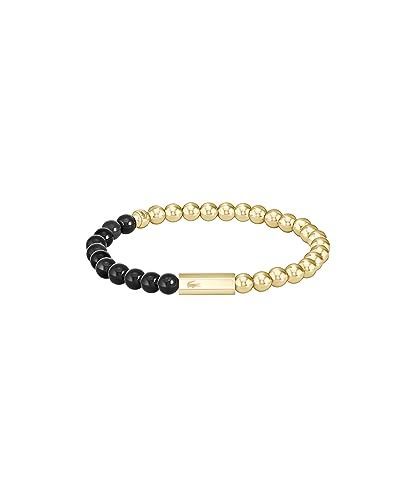 Lacoste Heren SCOTTIE Collection Kralen Armband, Eén maat, Onyx, Geen edelsteen