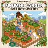 Flower Garden: Cute & Cozy Coloring Book for Adults and Teens Featuring Charming Garden Scenes & Simple Designs for Relaxation