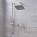 Aldwick set de douche à glissière avec robinet de douche encastré et douche de pluie 20x20cm nickel brossé
