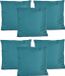 Anna's Collection Coussins d'extérieur ou de jardin - 6x - bleu pétrole - 45 x 45 cm