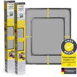 EASYmaxx Insect Protect Telescopische insectenhor voor ramen, met voorgemonteerd frame, uittrekbare insectenbescherming, geïntegreerd net, antraciet, set van 2
