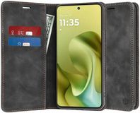 Techsuit Hoesje geschikt voor Motorola Moto G86 - Confy Book Wallet Case - Zwart
