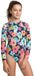 Roxy Morning Flower Erlwr03359 Junior Shorty à manches longues et fermeture éclair dans le dos Bleu 2 Ans Fille
