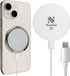 Nuvance Chargeur sans fil - Chargeur rapide 15W - Adapté pour Magsafe - Chargeur sans fil - incl. câble USB-A - Blanc
