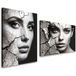 Tableaux Sur Toile Lot Portrait De Femmes En Noir Et Blanc Béton 2 X 50x70