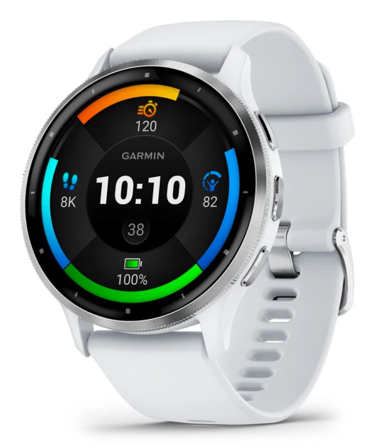 Garmin Venu 3 Smartwatch - 1.4" AMOLED - Silver/White