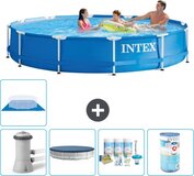 Intex Rond Frame Zwembad - 366 x 76 cm - Blauw - Compleet Pakket
