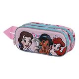 Disney Princess Kind-3D Dubbele Etui, Roze, Groen, Eén maat