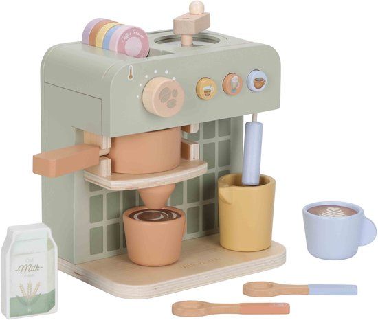 Little Dutch - Little Dutch Hout Little Dutch - Houten Koffiezetapparaat FSC - Groen - Hout - 3+ jaar