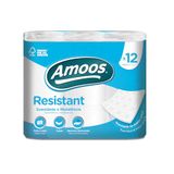 Amoos Resistent toiletpapier, 2-laags, 6 verpakkingen met 12 rollen