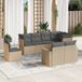 Maison Exclusive - Ensemble de jardin, 8 pièces, avec coussins, beige, en polyrotin