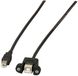 EFB Elektronik USB-kabel USB 2.0 USB-B stekker, USB-B bus 1.00 m Zwart Schroefbaar