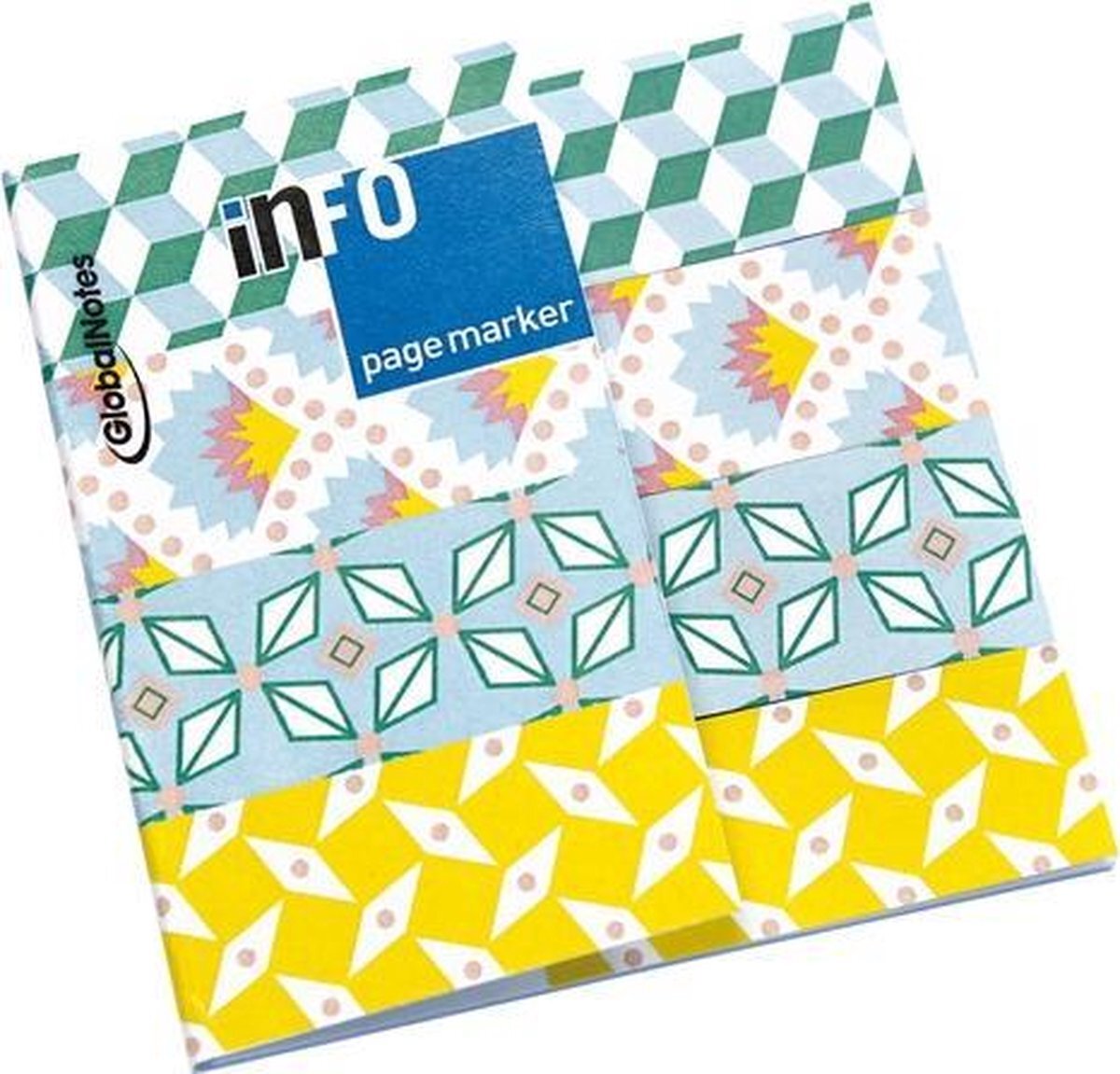 Info Notes Info Page Markers Petit P - 18x70mm, Geel/groen 4x25 vel