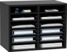 VEVOR Brievenbakje Bureau Organizer 520 x 305 x 410 mm, 2,3-5,6 cm Verstelbaar A4 Stapelbaar Liggend, Papierlade, Opslag Bureau Archiefsysteem Organisatie, Plank (Zwart, 2 x 6 Compartimenten)