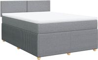 vidaXL Boxspring met matras stof lichtgrijs 140x200 cm