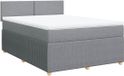 vidaXL Boxspring met matras stof lichtgrijs 140x200 cm