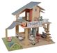 OEM Poppenhuis met meubels, 25-delig, hout, 53x36x44 cm, geschikt voor kinderen vanaf 3 jaar