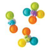 Infantino Badpopspinner van siliconen met zuignap, vanaf 6 maanden, meerkleurig, set van 3