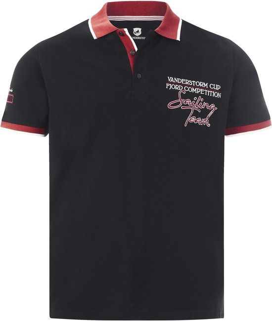 Jan Vanderstorm heren Poloshirt - 60/62 - zwart - Plus Size