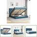 Vidaxl Cadre de lit ottoman avec matelas bleu foncé 200x200 cm velours